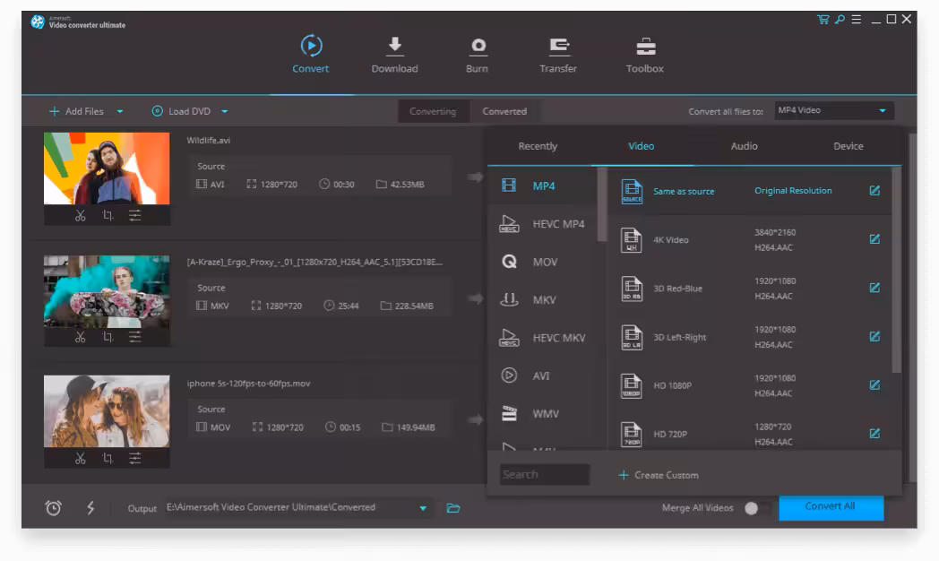 Aimersoft Video Converter Ultimate Captura 1