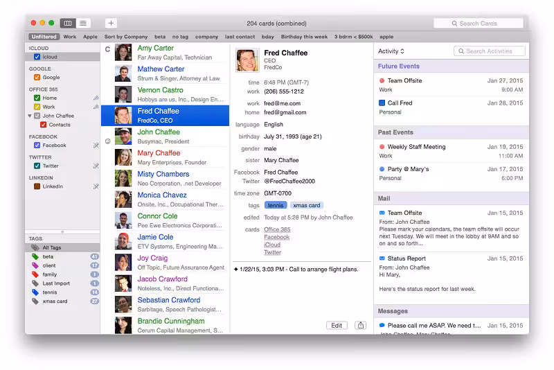 BusyContacts Captura 1
