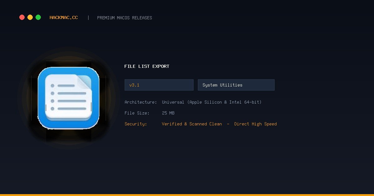 File List Export screenshot