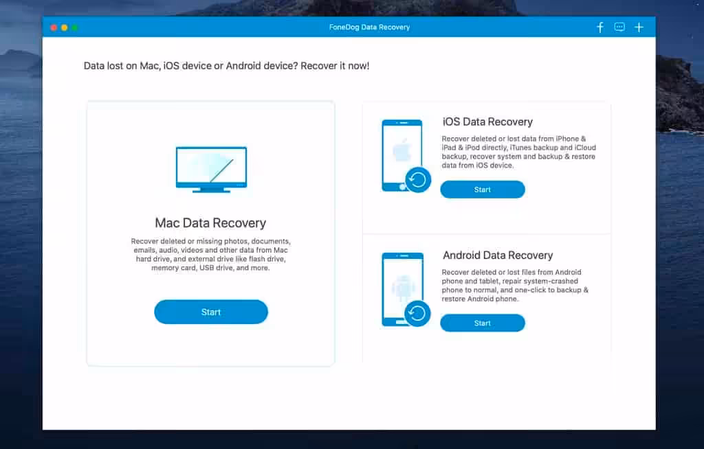 FoneDog Data Recovery Captura 1