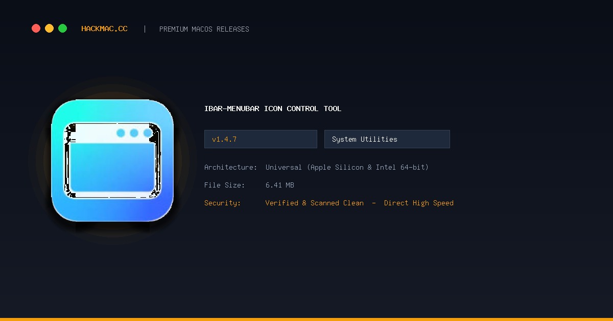iBar-Menubar icon control tool screenshot