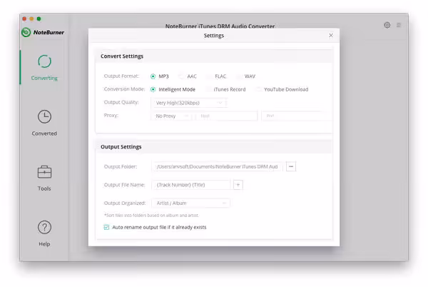 NoteBurner iTunes DRM Audio Converter Captura 1