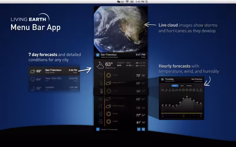 Living Earth – Weather &amp; Clock Captura 2