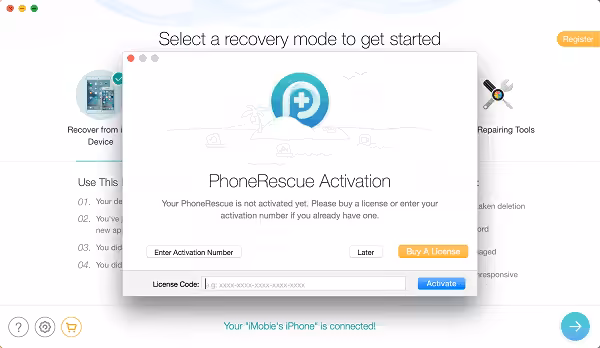 PhoneRescue for iOS Captura 1