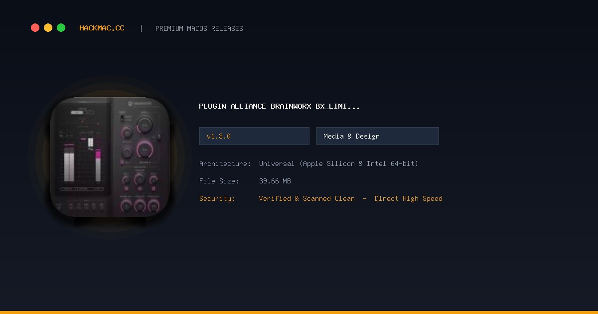 Plugin Alliance Brainworx bx_limiter True Peak screenshot
