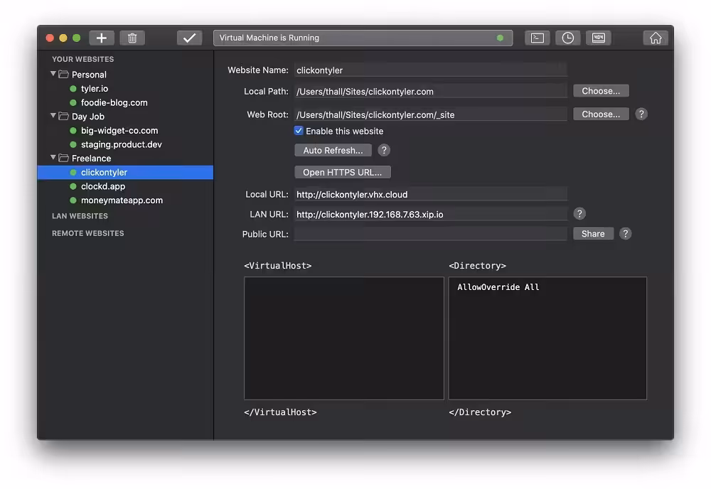 VirtualHostX Captura 1