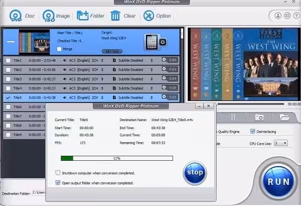 WinX DVD Ripper Captura 1